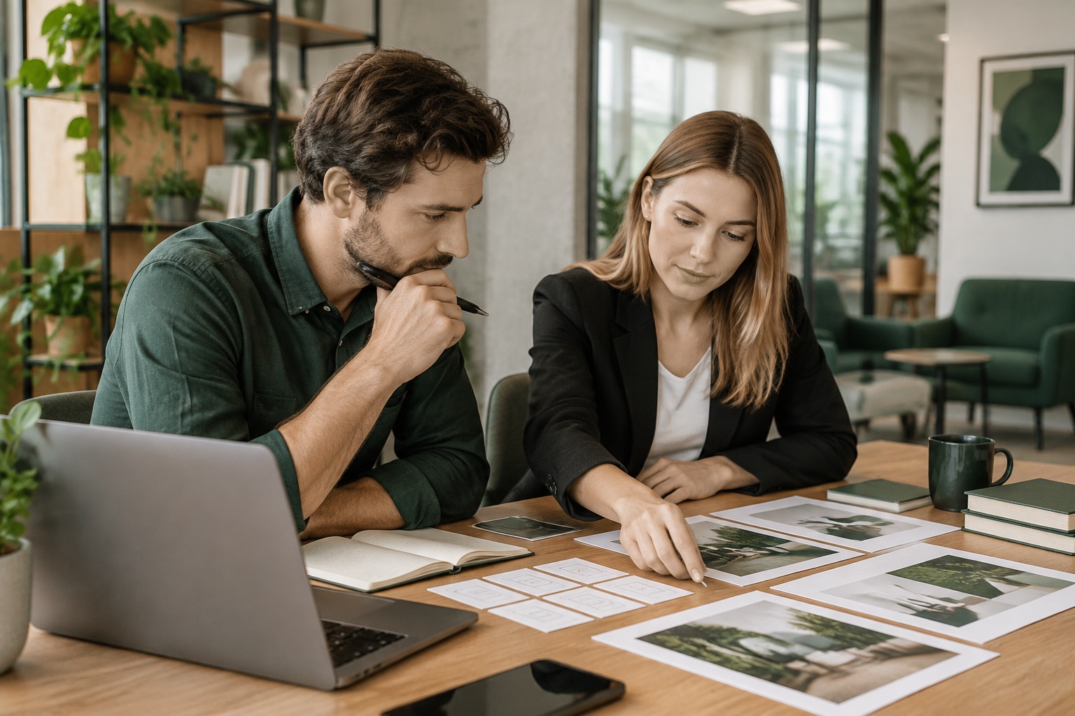 Zespół planujący działania marketingowe z pomocą AI
